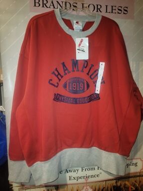 Champion Red Graphic Crewneck Sweatshirt